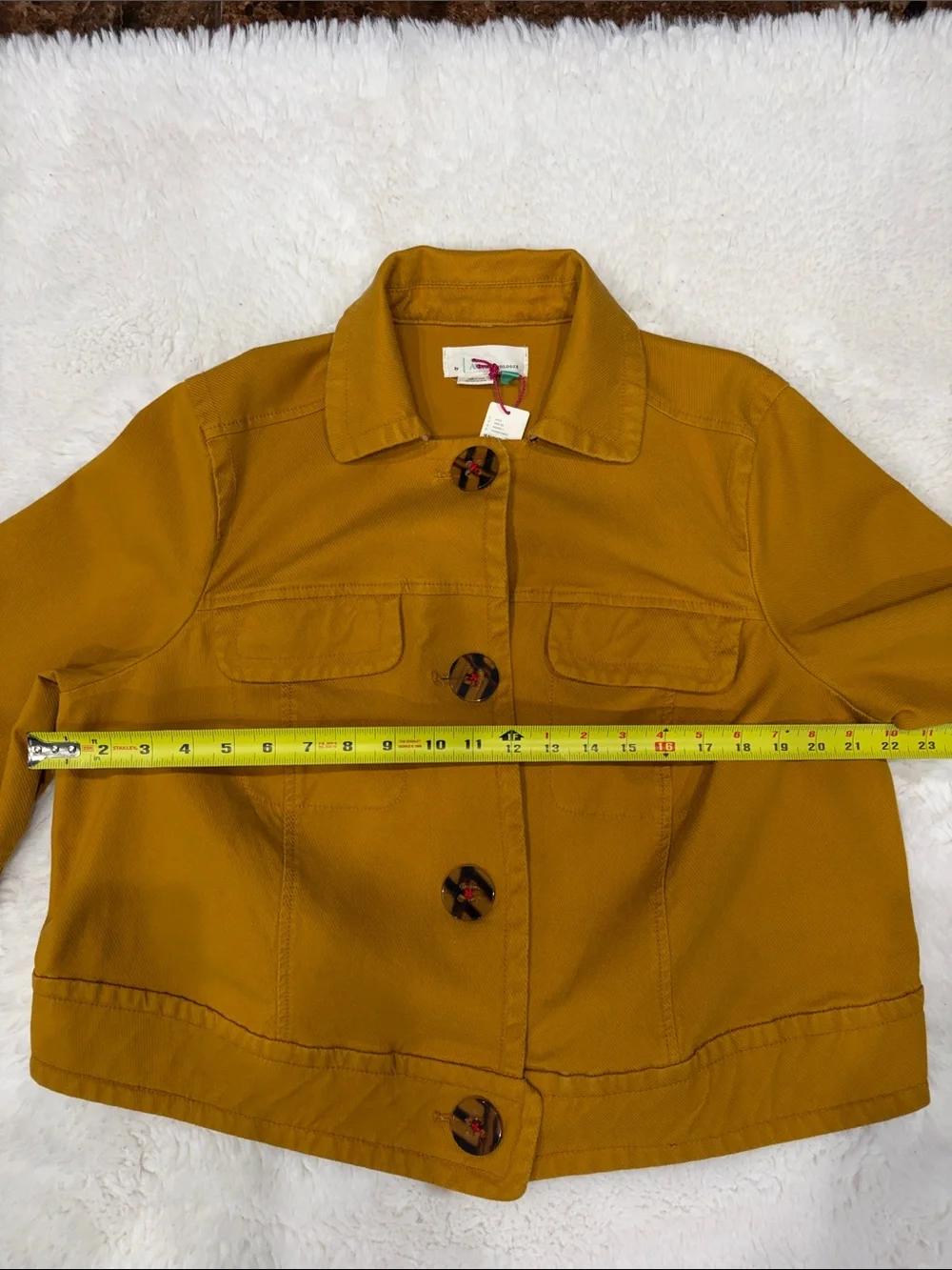 Anthropologie Plus,Size 1X,Mustard Bell-Sleeve Jacket - Picture 11 of 17
